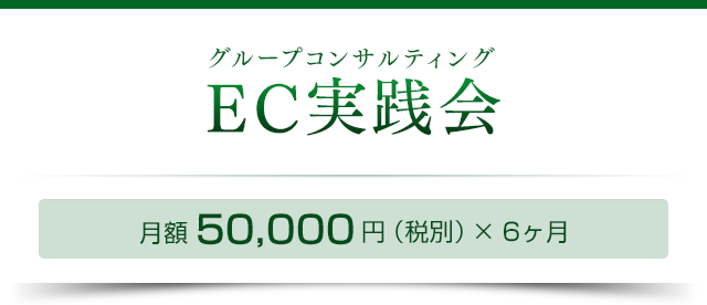 グループコンサルティング EC実践会｜月額50,000円（税別）×6ヶ月